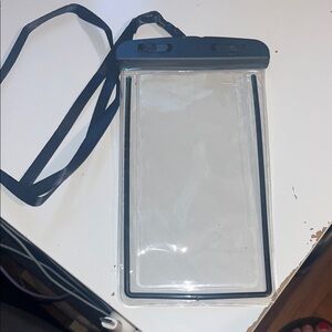 Clear Waterproof Phone Pouch with Black Strap